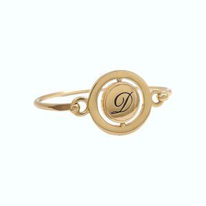 Carolee Letter D Gold Tone Double Sided Charm Bangle Bracelet